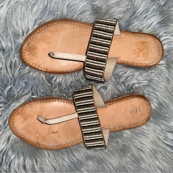 J.JILL Women's Flats Beaded Low  Heel Thong Sandals Size 9 - Picture 8 of 9